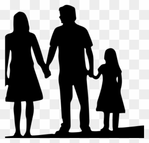 Free Family Silhouette Clip Art 19 4 Person Family - Family Cartoon Black  And White - Free Transparent PNG Clipart Images Download