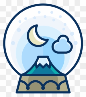 Cloud Decorate Decoration Moon Mountain Snowglobe Icon, - Icon