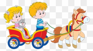 Personnages, Illustration, Individu, Personne, Gens - Horse Help To Pull The Cart Clip Art
