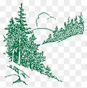 All Photo Png Clipart - Mountain With Trees Outline