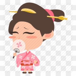 Geisha Clipart Japanese Ninja - Japanese Kimono Cartoon Png
