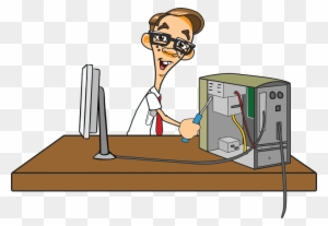 Software Clipart Computer Repair - Someone Fixing A Computer - Free ...