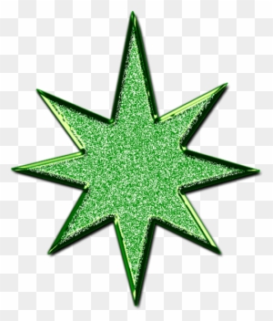 Star D Glitter Green Image - Green Glitter Star Clipart