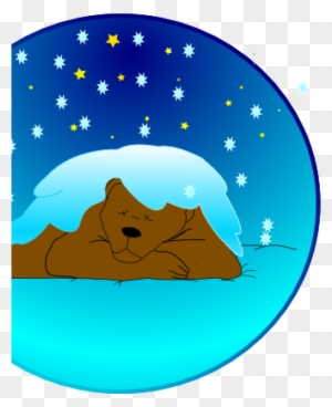 Snow Clipart Free Sleeping Bear Under Stars With Snow - Sleeping Bear Clip Art