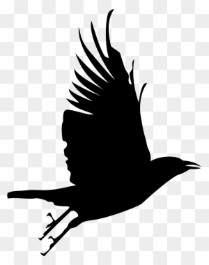 Flying Crow Silhouette Clip Art Crafts Pinterest Crow - Crow Flying Silhouette