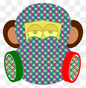 Wears Gas Mask With Pattern - Monkey With Gas Mask Png