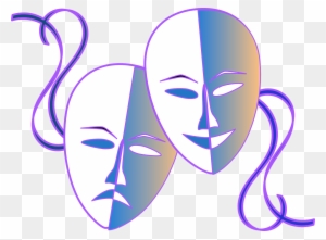 Theatre Masks Clip Art - Drama Mask Black And White
