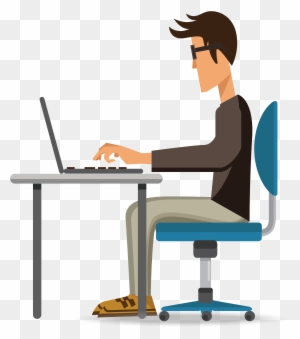 Job Search Dubai - Man Working On Computer Vector