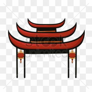 Pagoda Clipart Entrance Gate - Chinese Temple Cartoon Png