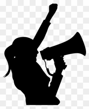 Protesting, Megaphone, Hand, Woman, Yelling, Silhouette - Megaphone @clipartmax.com