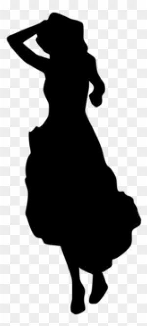 Dress Silhouette Woman Clothing High-heeled Shoe - Girl In Dress Silhouette Clip Art