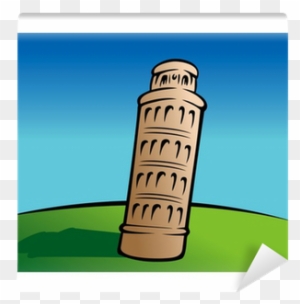 Italy Tower Of Pisa Vinyl Wall Decal (black)