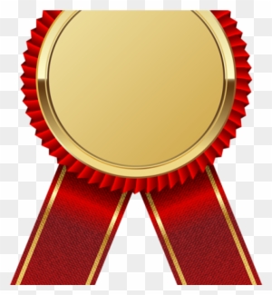 Ribbon Clipart Gold Medal With Red Png Image Frames - Gold Ribbon Png