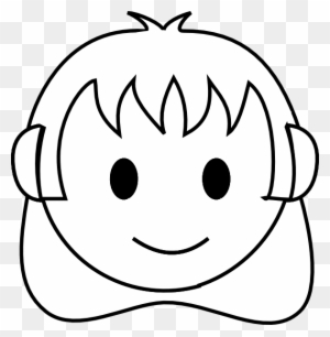 Black And White Little Boy Happy Face Clip Art - Boy Happy Face Clipart