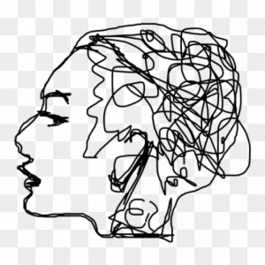 Vector Freeuse Library Confused Drawing Schizophrenic - Mental Health Line Art