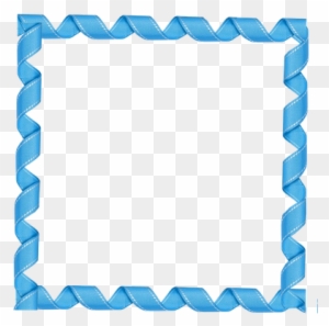 Free Digi Scrapbook Square Curly Blue Ribbon Frame - Blue Border Design Png