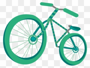 Clip Library Bicycle Pedal Wheel Frame - Green Bike Cartoon