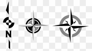 Vector Illustration Of Compass North Direction Indicator - North Map