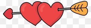 Clipart Resolution 2404*744 - 2 Hearts With Arrow