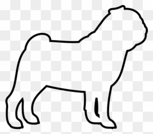 Pug Outline Drawing At - Black And White Pug Outline