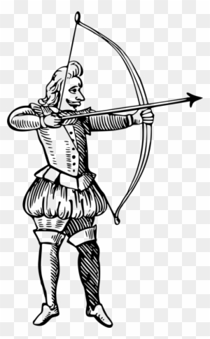 Vector Royalty Free Library And Arrow Archery Drawing - Archer Clipart Black And White