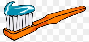 Tooth Brush Toothbrush Tooth Paste Teeth C - Orange Toothbrush Clipart