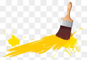 Yellow Paint Brush Clipart - Paint Brush Clip Art