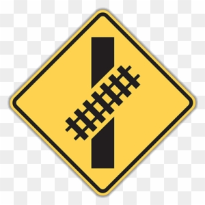 W10-12 Skewed Crossing - Railroad Crossing Road Sign