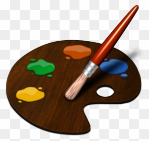 Clipart Illustration Of A Paint Palette - Easy Paint Brush Drawing
