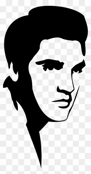 An Elvis Presley Stencil, Made With Black Spray Paint - Elvis Presley Black And White Portrait