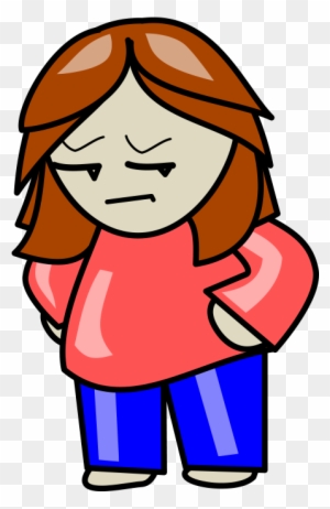 Girl With Hands On Hips And Sad Or Angry Face - Cartoon Student Transparent Background