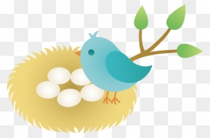 Spring Birds Clipart - Bird In Nest Clip Art