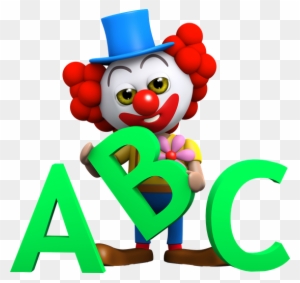3d Clown Learns His Alphabet - Clown With Speech Bubble