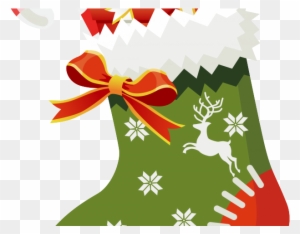 Poinsettia Clipart Candy Cane - Green Christmas Stocking Clip Art