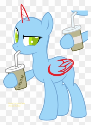 Grumpy Pony Drinks A Milkshake By Maydeedraws - Mlp Base Milkshake