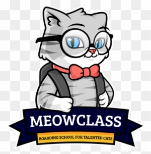Meowclass Cat Boarding - Cat Mascot Logo Png