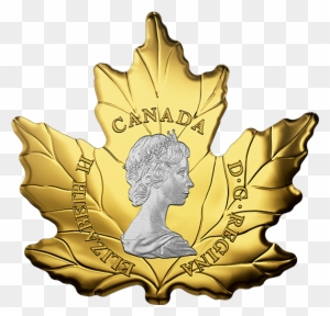 200 $ Dollar Maple Leaf Shaped Cut Out 30th Anniversary - Gold