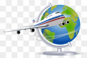 Airplane Globe Air Travel Computer Icons - World Traveler Shower Curtain