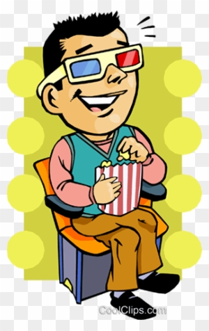 Watching People Cliparts - Cartoon Man Watching Movie