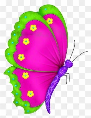 pink flying butterfly clipart