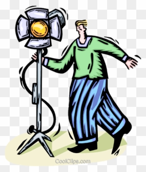 Motion Picture Lighting Royalty Free Vector Clip Art - Light Man Clipart