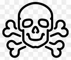 Danger Poison High Voltage Death Skull Jolly Roger - Skull And Crossbones Drawing