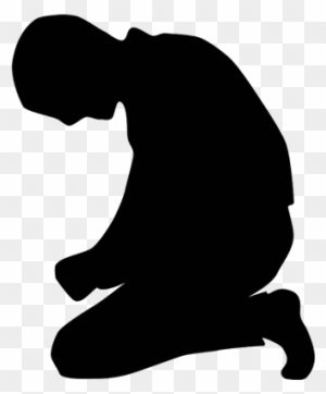 A Person Kneeling In Prayer Silhouette Clipart - Silhouette Of Person Kneeling