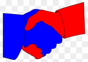 Hand Shake Svg Clip Arts 600 X 421 Px - Blue And Red Hands