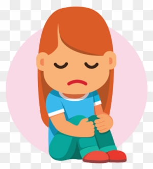 Sad Child Clipart Png - Cartoon Sad Girl Sitting