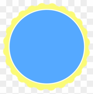 Original Png Clip Art File Yellow & Blue Scallop Circle - Scalloped Circle Frame Clip Art