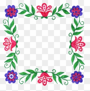 1718 × 1684 Px - Flower Square Frame Png