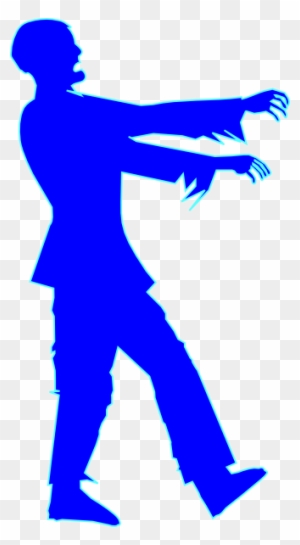 Blue Zombie Clip Art - Zombie Silhouette