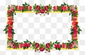 Free Yellow And Red Vintage Rose Frame And Vintage - Border Design Flower Rose