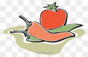 Tomato With Red Peppers Royalty Free Vector Clip Art - Tomato